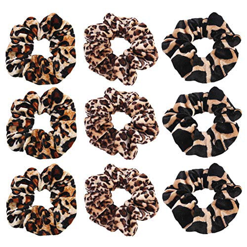 Leopard Print Plush Fur Scrunchies Scrunchy Hair Tie Rope Elastic Hair Bands